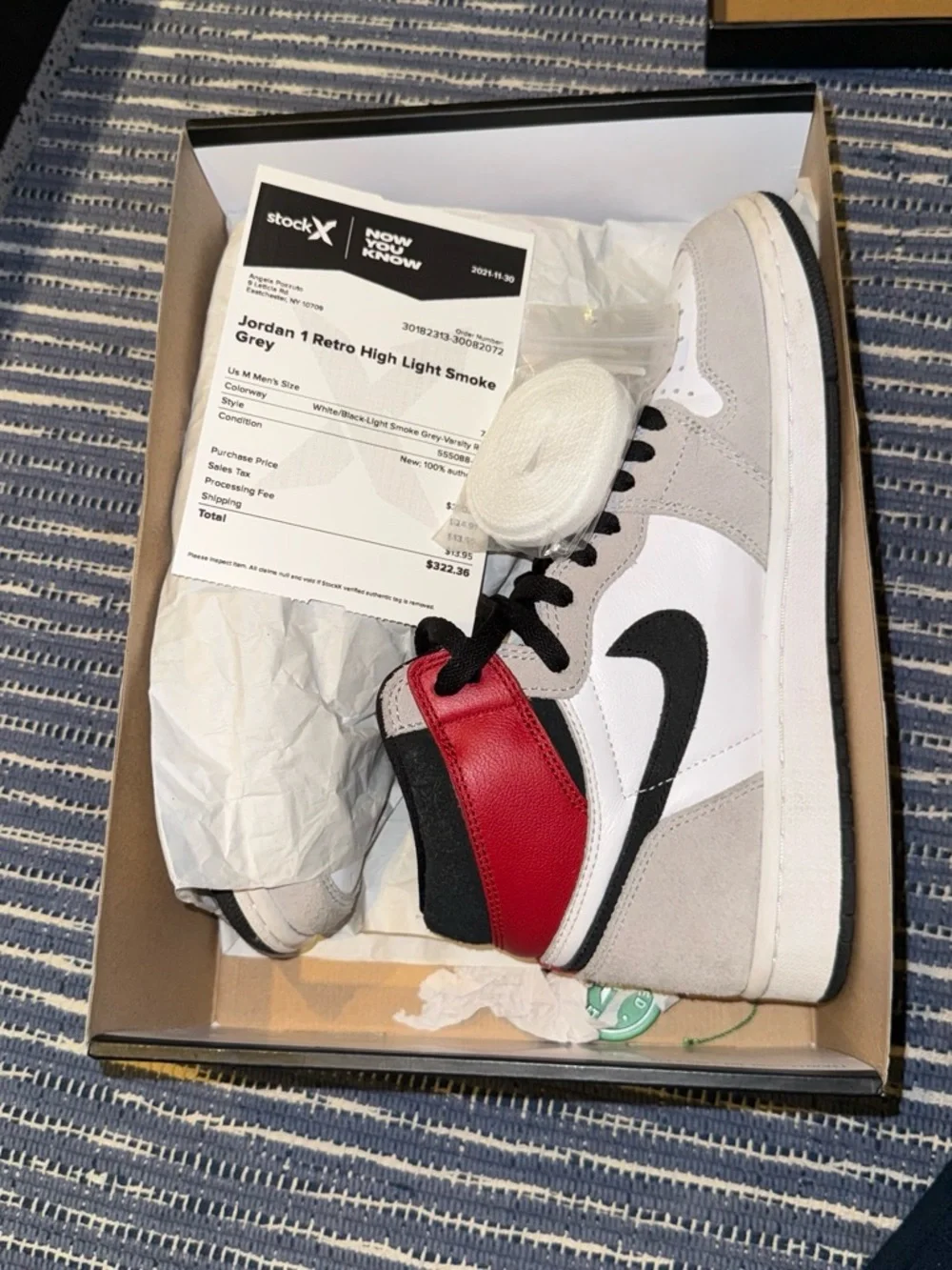 Jordan High-Top Sneakers - White/Black/Red/Grey hardly worn